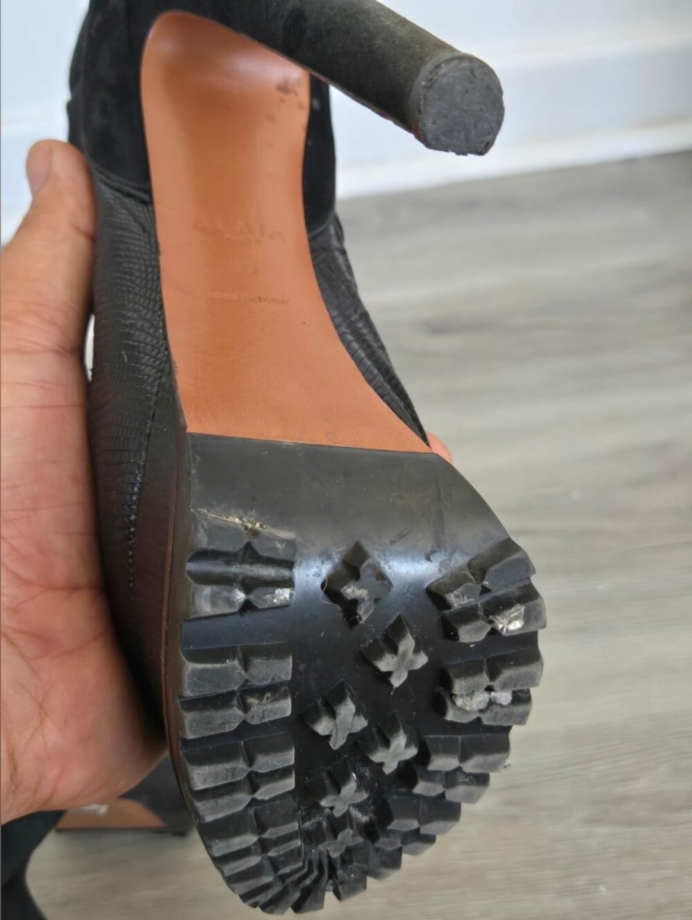 Alaia Black Leather / Suede Boots SZ 39 Eur - Picture 8 of 11